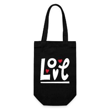 Liebe - Geschenkbeutel für Flaschen - Schwarz - Vorne