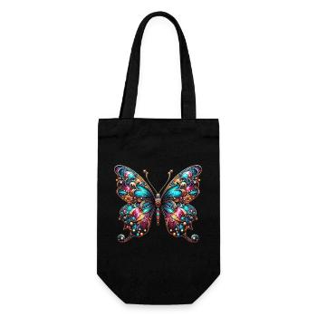 Schmetterling - Geschenkbeutel für Flaschen - Schwarz - Vorne