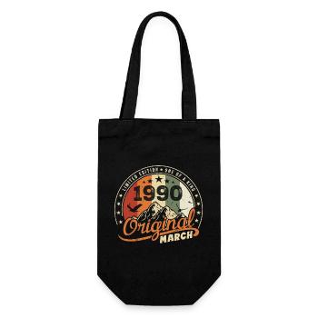 Cadeau D'anniversaire Mars 1990 Vintage 1990 Retro - Sac à bouteille - noir - Devant