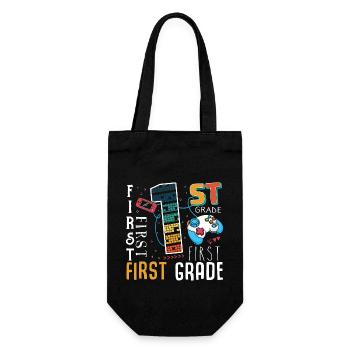 1st Grade Gaming Schoolchild - Gift Bag for Bottles - black - Front