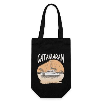 Catamaran - Catamaran - Love for double hulls - Gift Bag for Bottles - black - Front