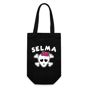 Piratin Selma Design für Mädchen und Frauen - Geschenkbeutel für Flaschen - Schwarz - Vorne