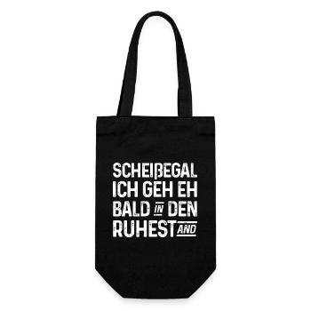 Scheißegal Ich geh eh bald in den Ruhestand - Geschenkbeutel für Flaschen - Schwarz - Vorne