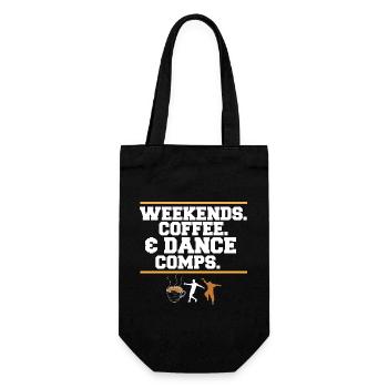 Dance Mom Dancer Dad Weekends Coffee And Dance - Geschenkbeutel für Flaschen - Schwarz - Vorne