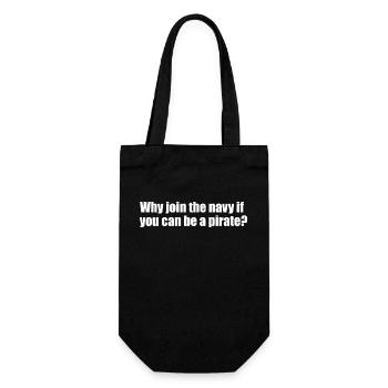 Navy funny quote - Gift Bag for Bottles - black - Front