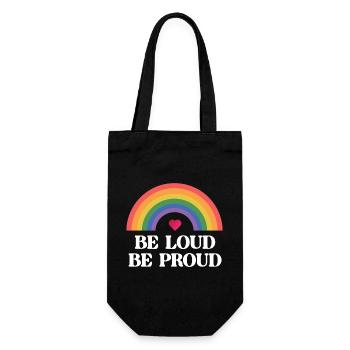 LGBT Pride Month - Sei laut, sei stolz - Geschenkbeutel für Flaschen - Schwarz - Vorne