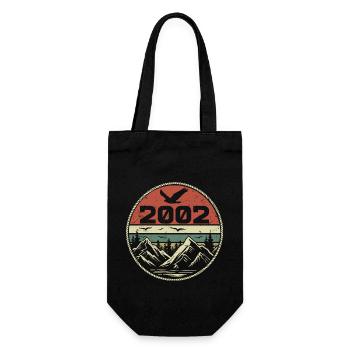Jahrgang 2002 Klassik 2002 Retro 2002 Geschenk 2002 - Geschenkbeutel für Flaschen - Schwarz - Vorne