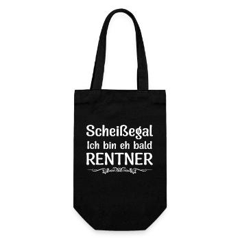 Scheißegal Ich bin eh bald Rentner - Geschenkbeutel für Flaschen - Schwarz - Vorne