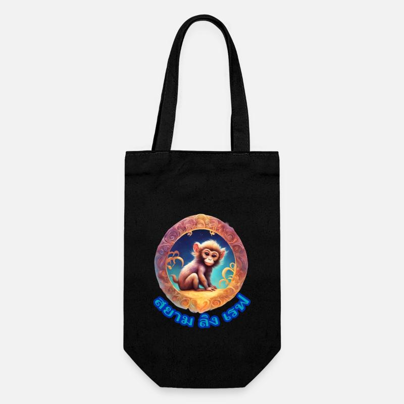 Siam Monkey Rave - Gift Bag for Bottles - black