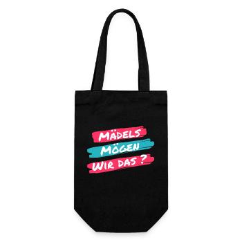 Girls, do we like that? Funny saying of a click - Gift Bag for Bottles - black - Front