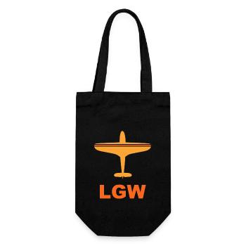 Flughafen London Gatwick - LGW - Großbritannien - Geschenkbeutel für Flaschen - Schwarz - Vorne