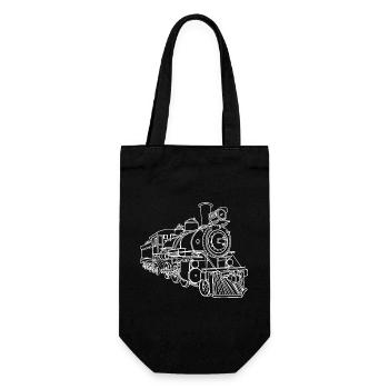 Railway Sketch - Gift Bag for Bottles - black - Front