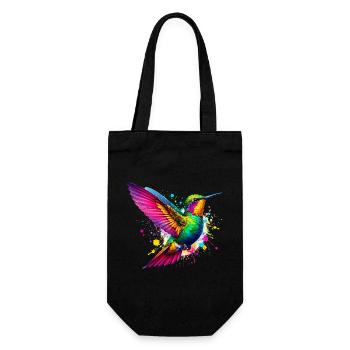 Kolibri - Geschenkbeutel für Flaschen - Schwarz - Vorne