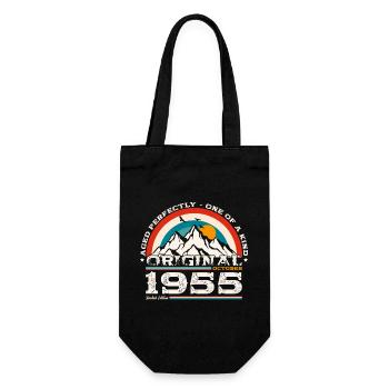 70. Geburtstag Legende Oktober 1955 Jahrgang 55 - Geschenkbeutel für Flaschen - Schwarz - Vorne