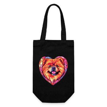 Chow Chow Dog Heart Dog Love - Gift Bag for Bottles - black - Front