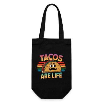 Vintage Tacos Are Life Illustration - Gift Bag for Bottles - black - Front