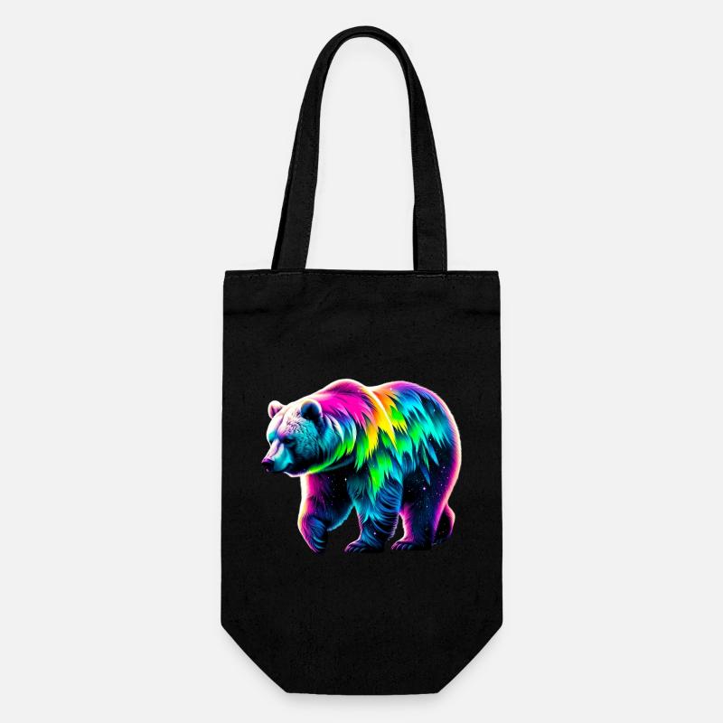 Bär - Geschenkbeutel für Flaschen - Schwarz