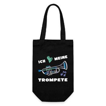 Ich liebe meine Trompete - Musik Musiker Musikerin - Geschenkbeutel für Flaschen - Schwarz - Vorne