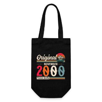24. Geburtstag Vintage November 2000 Jahrgang - Geschenkbeutel für Flaschen - Schwarz - Vorne
