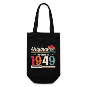 75e anniversaire Original Novembre Né en 1949 - Sac à bouteille - noir - Devant