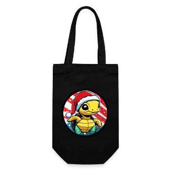 Turtle Christmas Animal - Gift Bag for Bottles - black - Front