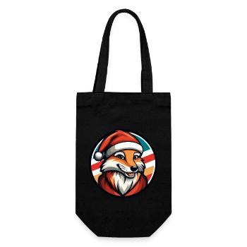 Fuchs Weihnachten Tier - Geschenkbeutel für Flaschen - Schwarz - Vorne