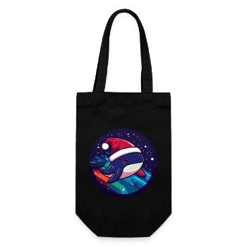 Whale Christmas Animal - Gift Bag for Bottles - black - Front