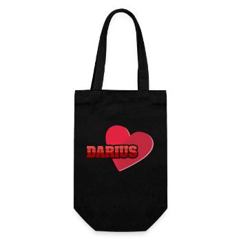 Vorname Darius - Geschenkbeutel für Flaschen - Schwarz - Vorne