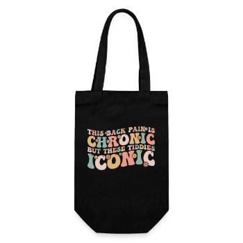this back pain is chronic but these tiddies iconic - Sac à bouteille - noir - Devant