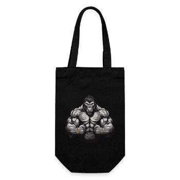 Gorilla Gym Bodybuilding Muskeln Beast - Geschenkbeutel für Flaschen - Schwarz - Vorne