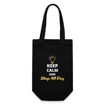 Lustiges T-Shirt mit der Aufschrift "Keep Calm and Sleep All Day" - Geschenkbeutel für Flaschen - Schwarz - Vorne
