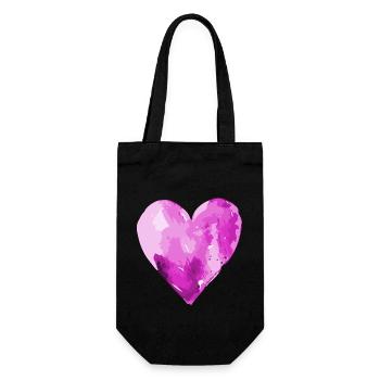 Herz Liebe Wasserfarben - Geschenkbeutel für Flaschen - Schwarz - Vorne