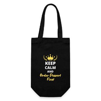 “Keep Calm and Order Dessert First” - Gourmand - Sac à bouteille - noir - Devant