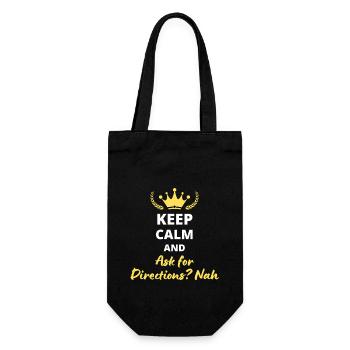 Keep Calm and Ask for Directions? No - Gift Bag for Bottles - black - Front