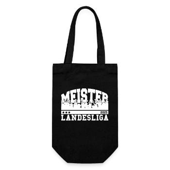 Meister Landesliga 2025 Aufstieg Fußball Handball - Geschenkbeutel für Flaschen - Schwarz - Vorne