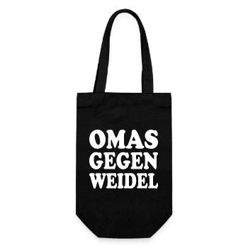 omas gegen weidel - Geschenkbeutel für Flaschen - Schwarz - Vorne