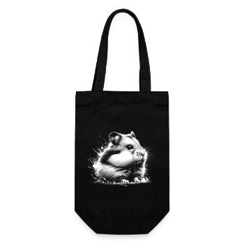 Cute Hamster - Realistic Drawing Style - Gift Bag for Bottles - black - Front