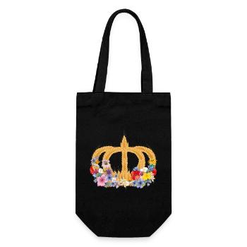 Couronne de blé avec des fleurs – symbole de la nature et de la récolte - Sac à bouteille - noir - Devant