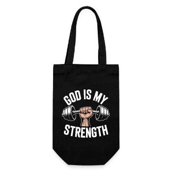 God is my strength! Believing Christian Jesus - Gift Bag for Bottles - black - Front