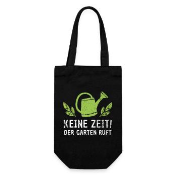 Keine Zeit - Der Garten Ruft Retro Gärtner Natur - Geschenkbeutel für Flaschen - Schwarz - Vorne