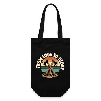 Lanceur de haches, bûcheron, des bûches à la gloire - Sac à bouteille - noir - Devant