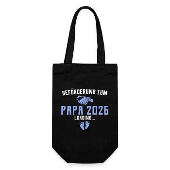 Beförderung zum Papa 2026 loading - Geschenkbeutel für Flaschen - Schwarz - Vorne