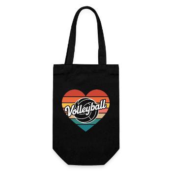 Volleyball Heart Retro - Gift Bag for Bottles - black - Front