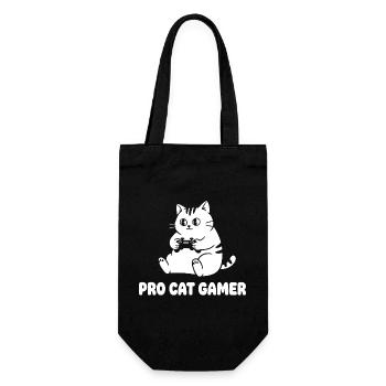 Pro Katze Gamer - Geschenkbeutel für Flaschen - Schwarz - Vorne