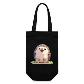 Igel - Geschenkbeutel für Flaschen - Schwarz - Vorne