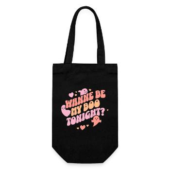 Wanne be my boo tonight ? Halloween Spooky Season - Gift Bag for Bottles - black - Front