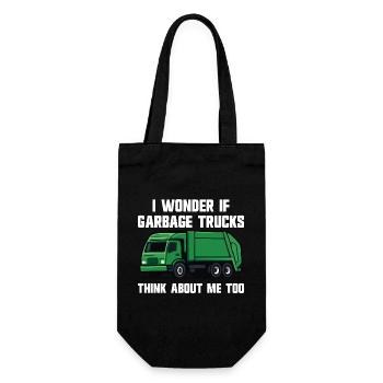 I wonder if garbage trucks are thinking of me - Gift Bag for Bottles - black - Front