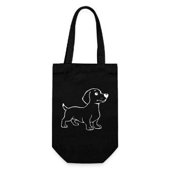 Dog White White Dogs T-shirt Gift - Gift Bag for Bottles - black - Front