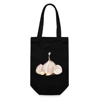 Dessin à l’ail avec tubercules et gousses fines - Sac à bouteille - noir - Devant
