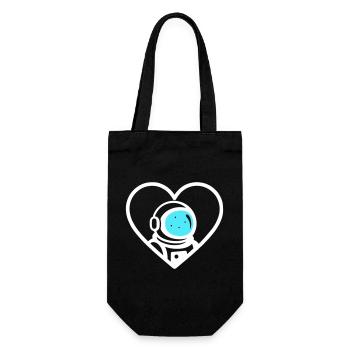 Astronaut Heart Space Cosmic Helmet - Gift Bag for Bottles - black - Front